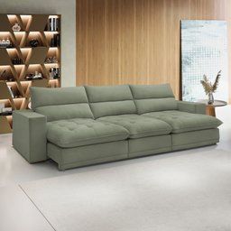 Sofá Retrátil e Reclinável 350cm Martinho Boucle - 1