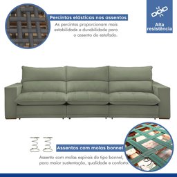 Sofá Retrátil e Reclinável 350cm Martinho Boucle - 3