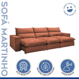 Sofá Retrátil e Reclinável 350cm Martinho Boucle - 2