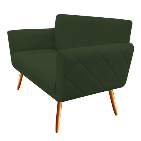 Namoradeira Decorativa Sabrina Suede Verde Pés Madeira Ms Decor
