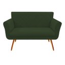 Ver imagem 2 de Namoradeira Decorativa Sabrina Suede Verde Pés Madeira Ms Decor