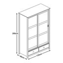 Ver imagem 2 de Guarda Roupa Solteiro 9178bf Topázio Madeira Maciça 2 Portas Correr 2 Gavetas Branco Freijó Finestra