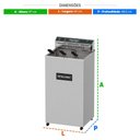 Ver imagem 2 de Fritador Elétrico Pedestal 3 Cestos 18l Somente Óleo 8000w Foe 18 P 220v - Metalcubas