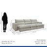 Sofá Retrátil e Reclinável 410cm Martinho Boucle - 9