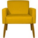 Ver imagem 1 de Poltrona Hope Decorativa Confortável para Sala Quarto Recepção Tecido Suede Pés Palito