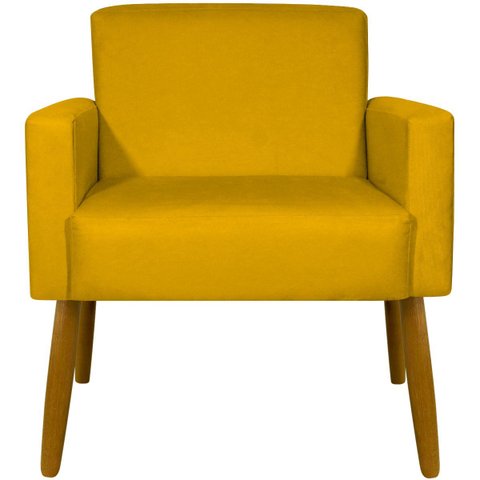 Poltrona Hope Decorativa Confortável para Sala Quarto Recepção Tecido Suede Pés Palito
