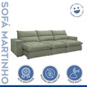 Ver imagem 4 de Sofá Retrátil e Reclinável 8 Lugares Boucle Verde Martinho 410cm Yescasa