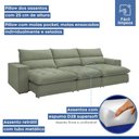 Ver imagem 6 de Sofá Retrátil e Reclinável 8 Lugares Boucle Verde Martinho 410cm Yescasa