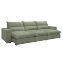 Ver imagem 2 de Sofá Retrátil e Reclinável 8 Lugares Boucle Verde Martinho 410cm Yescasa