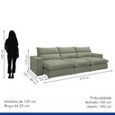 Ver imagem 3 de Sofá Retrátil e Reclinável 8 Lugares Boucle Verde Martinho 410cm Yescasa