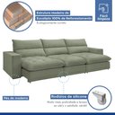 Ver mais imagens de Sofá Retrátil e Reclinável 8 Lugares Boucle Verde Martinho 410cm Yescasa