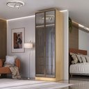 Ver imagem 1 de Guarda Roupa 81cm C/ 2 Portas Reflecta e Led 100% Mdf Cor:olmo