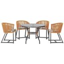 Ver imagem 1 de Mesa com 4 Cadeiras e Noronha Estofado 6 Trama Original Terra Cota