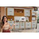 Ver imagem 3 de Cozinha Completa Imperatriz 4 Peças (2aéreos+1balcão+1paneleiro) C4p157 Freijo/off White - Nesher