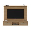 Ver mais imagens de Conjunto Sala de Estar Painel para TV até 72 Polegadas 100% MDF com Mesa de Centro e Mesa de Apoio Trama Marrom
