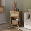 Ver imagem 4 de Conjunto Sala de Estar Painel para TV até 72 Polegadas 100% MDF com Mesa de Centro e Mesa de Apoio Trama Marrom