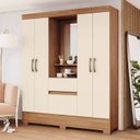 Ver imagem 1 de Guarda-roupa Solteiro 4 Portas 2 Gavetas com Penteadeira Miguel