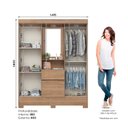 Ver imagem 3 de Guarda-roupa Solteiro 4 Portas 2 Gavetas com Penteadeira Miguel