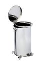 Ver imagem 2 de Lixeira Pedal, Rodízio e Alça 80l de Aço Inox