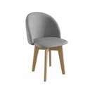 Ver imagem 1 de Cadeira para Sala de Jantar Escritório Giratória Estofada Madeira Maciça Ergonômica Ediane Cinza/Mel