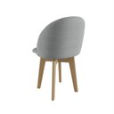 Ver imagem 2 de Cadeira para Sala de Jantar Escritório Giratória Estofada Madeira Maciça Ergonômica Ediane Cinza/Mel