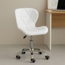 Ver imagem 4 de Kit 4 Cadeira Escritório Giratória Stilo Slim Confort com Rodado Cromado - Branca 4 Un