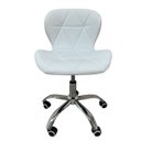 Ver imagem 2 de Kit 4 Cadeira Escritório Giratória Stilo Slim Confort com Rodado Cromado - Branca 4 Un