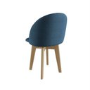 Ver imagem 2 de Cadeira para Sala de Jantar Escritório Giratória Estofada Madeira Maciça Ergonômica Ediane Azul/Mel