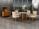 Ver imagem 6 de Conjunto Sala de Jantar Jade Gold 1,20m Tampo Off 4 Cadeiras Jade Cinamomo/Joli Palha