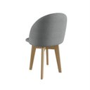 Ver imagem 2 de Cadeira para Sala de Jantar Escritório Giratória Estofada Madeira Maciça Ergonômica Ediane Cinza/Mel