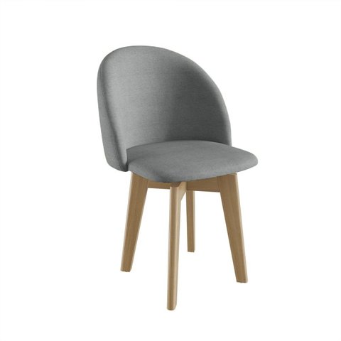 Cadeira para Sala de Jantar Escritório Giratória Estofada Madeira Maciça Ergonômica Ediane Cinza/Mel