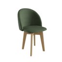 Ver imagem 1 de Cadeira para Sala de Jantar Escritório Giratória Estofada Madeira Maciça Ergonômica Ediane Verde/Mel