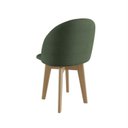 Ver imagem 2 de Cadeira para Sala de Jantar Escritório Giratória Estofada Madeira Maciça Ergonômica Ediane Verde/Mel