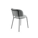 Ver imagem 2 de Cadeira para Sala de Jantar Escritório Estofada Base em Aço Ergonômica Shell Cinza/Preto