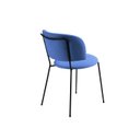 Ver imagem 2 de Cadeira para Sala de Jantar Escritório Estofada Base em Aço Ergonômica Shell Azul/Preto