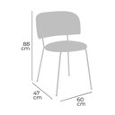 Ver imagem 3 de Cadeira para Sala de Jantar Escritório Estofada Base em Aço Ergonômica Shell Azul/Preto