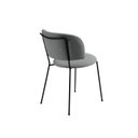 Ver imagem 2 de Cadeira para Sala de Jantar Escritório Estofada Base em Aço Ergonômica Shell Cinza/Preto
