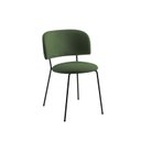 Ver imagem 1 de Cadeira para Sala de Jantar Escritório Estofada Base em Aço Ergonômica Shell Verde/Preto