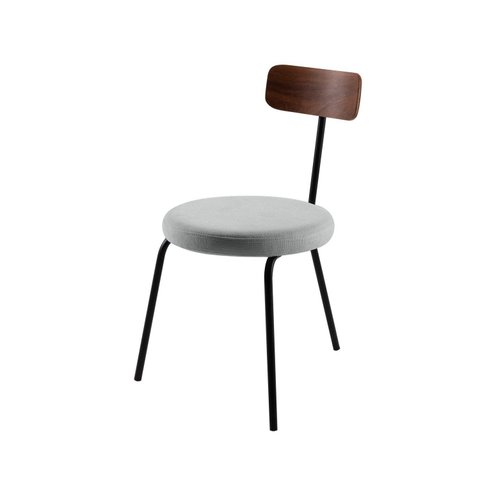 Cadeira para Sala de Jantar Escritório Decorativa Estofada Base em Aço Ego Cinza/Preto