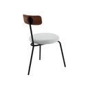 Ver imagem 2 de Cadeira para Sala de Jantar Escritório Decorativa Estofada Base em Aço Ego Cinza/Preto