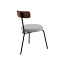 Ver imagem 2 de Cadeira para Sala de Jantar Escritório Decorativa Estofada Base em Aço Ego Cinza/Preto