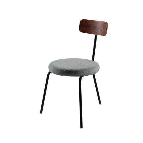Cadeira para Sala de Jantar Escritório Decorativa Estofada Base em Aço Ego Cinza/Preto