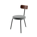 Ver imagem 1 de Cadeira para Sala de Jantar Escritório Decorativa Estofada Base em Aço Ego Cinza/Preto