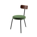 Ver imagem 1 de Cadeira para Sala de Jantar Escritório Decorativa Estofada Base em Aço Ego Verde/Preto
