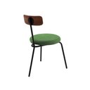 Ver imagem 2 de Cadeira para Sala de Jantar Escritório Decorativa Estofada Base em Aço Ego Verde/Preto