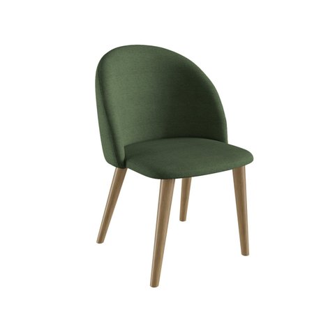 Cadeira para Sala de Jantar Escritório Estofada Madeira Maciça Ergonômica Ediane Verde/Mel
