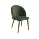 Ver imagem 1 de Cadeira para Sala de Jantar Escritório Estofada Madeira Maciça Ergonômica Ediane Verde/Mel