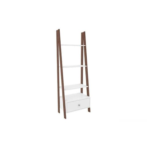 Estante para Sala Rt3091 C/ 3 Prateleiras Branco/rustico - Movelbento