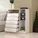 Ver imagem 2 de Cômoda Veneto 1 Porta 5 Gavetas 100% Mdf Branco - Panorama Móveis
