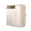 Ver imagem 4 de Cômoda Veneto 1 Porta 5 Gavetas 100% Mdf Branco - Panorama Móveis